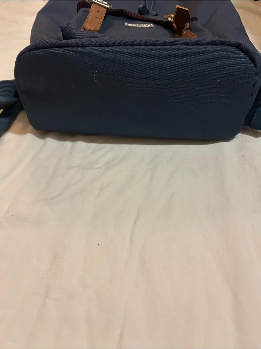 Herschel Supply Company Navy Backpack with Brown Leather Straps